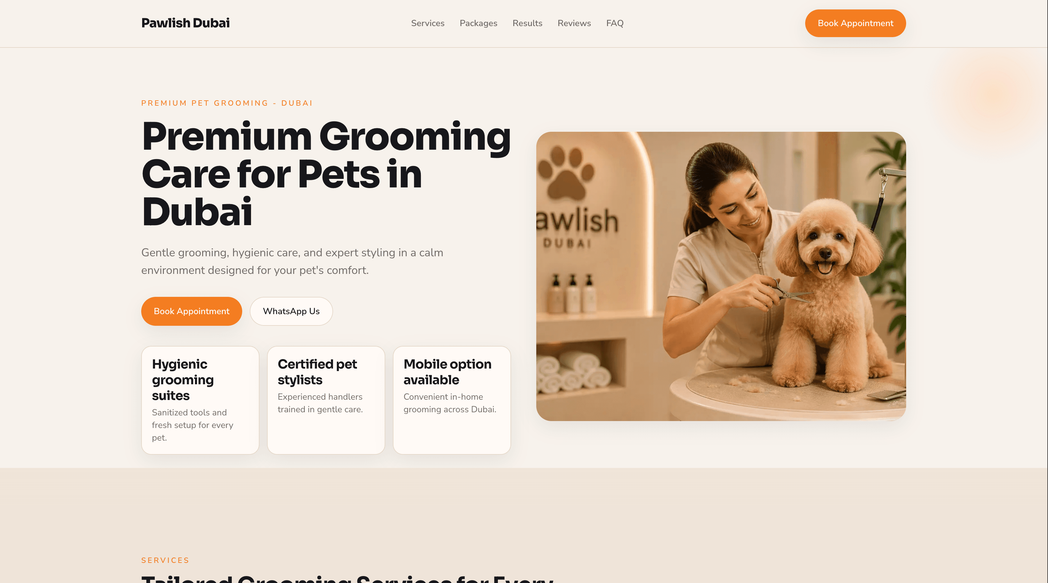 Pet Grooming Website preview